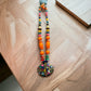 Endearing Pendant Multicolored Beaded Necklace And Earrings Set / Ruchi