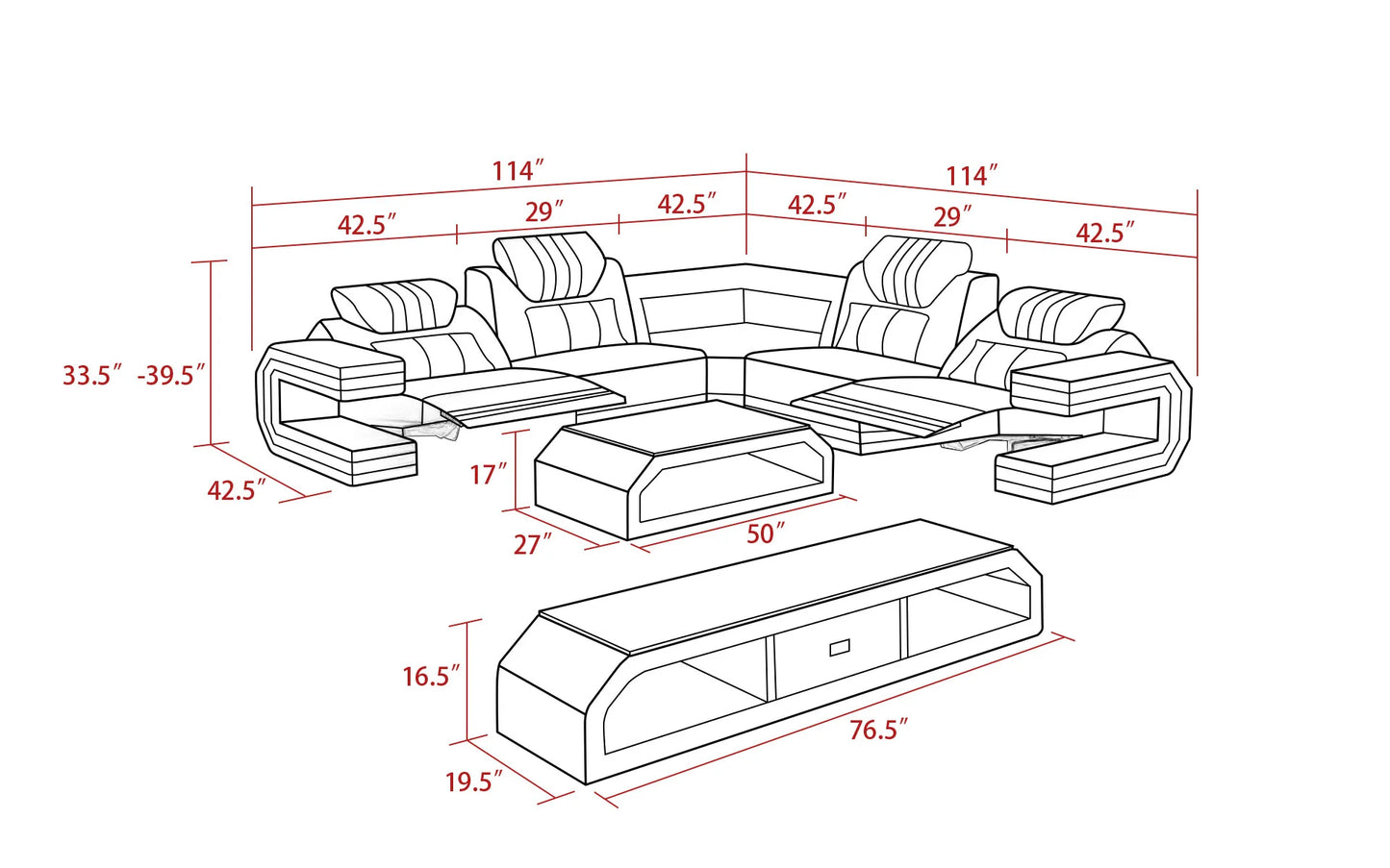 Power Recliner Leather Sofa