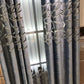 Captivating Crack Design Velvet Fabric Blue Window Curtain