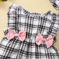 Cute Plaid Design Summer Polyester Outfit Set / Ruchi