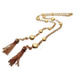 44" Gold Plated Beaded Metal Link Sweater Chain / Ruchi