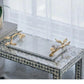 Creative Marble Storage Tray With Irregular Golden Colored Handle / Ruchi