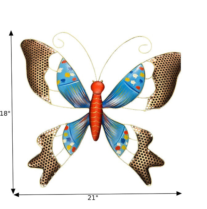 Enchanting Multicolored Butterfly Designed Metal Wall Decor / Ruchi