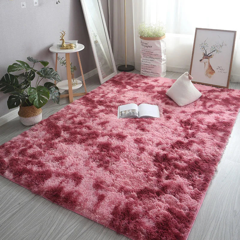 Appealing Design Solid Pattern Non-Slip Polyester Area Rug