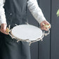 Creative Marble Storage Tray With Irregular Golden Colored Handle / Ruchi