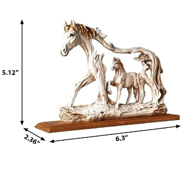 Endearing Muted Tone Galloping Horse Statue Showpiece / Ruchi