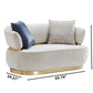 Ambrose Style Metal Accented Fabric Upholstered Sofa Set / Ruchi