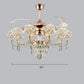 12 Heads Modern Remote Control LED Chandelier Fan Light