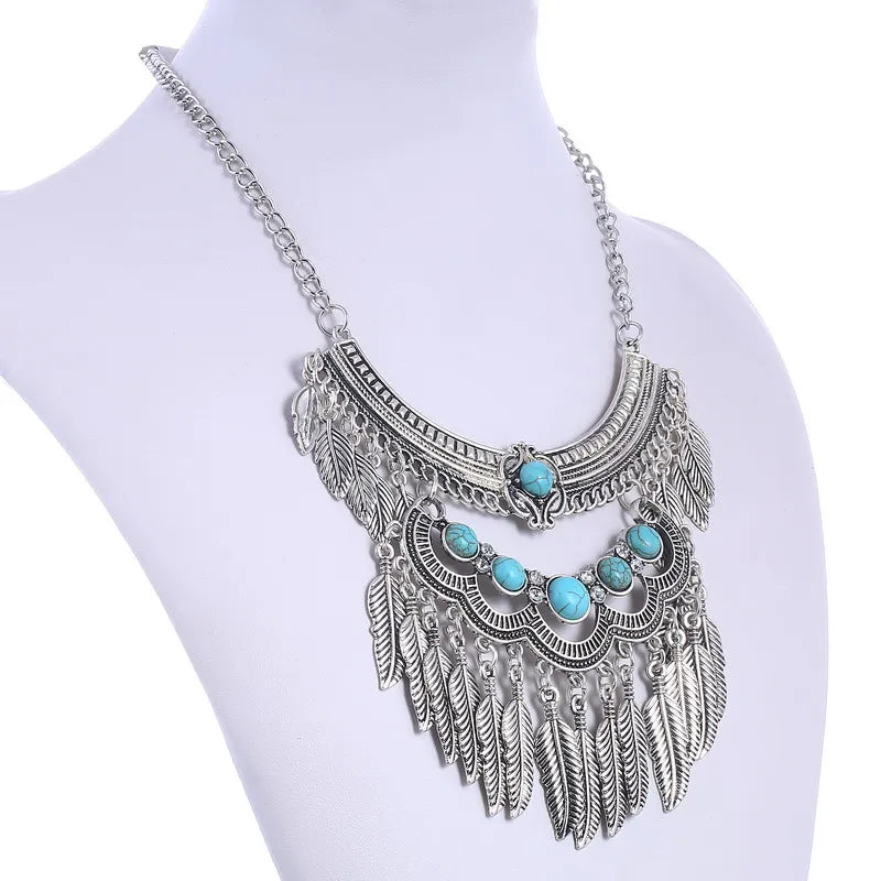 Bohemian Leaf-Shaped Vintage Necklace