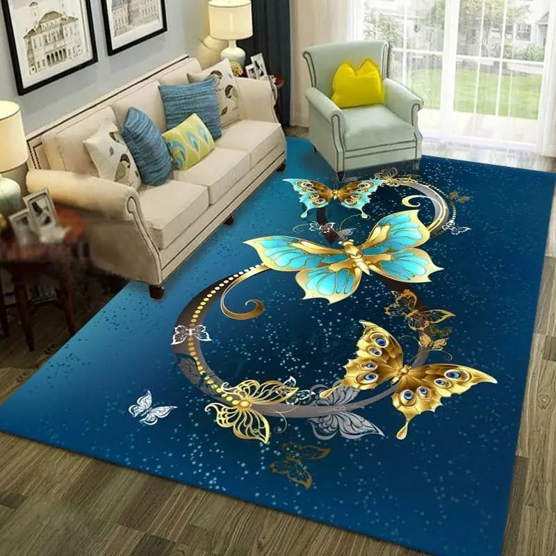 Artistic Design Non Slip Cashmere Floor Rug / Ruchi