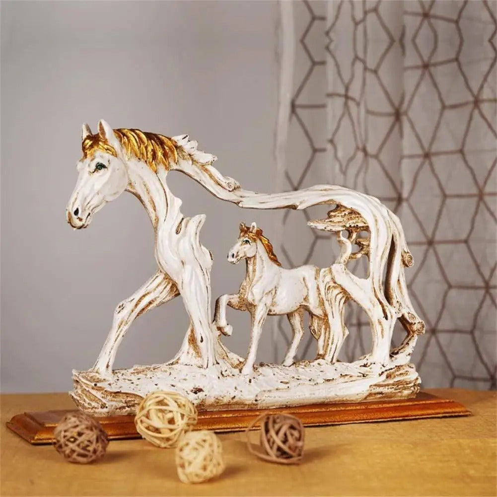 Endearing Muted Tone Galloping Horse Statue Showpiece / Ruchi