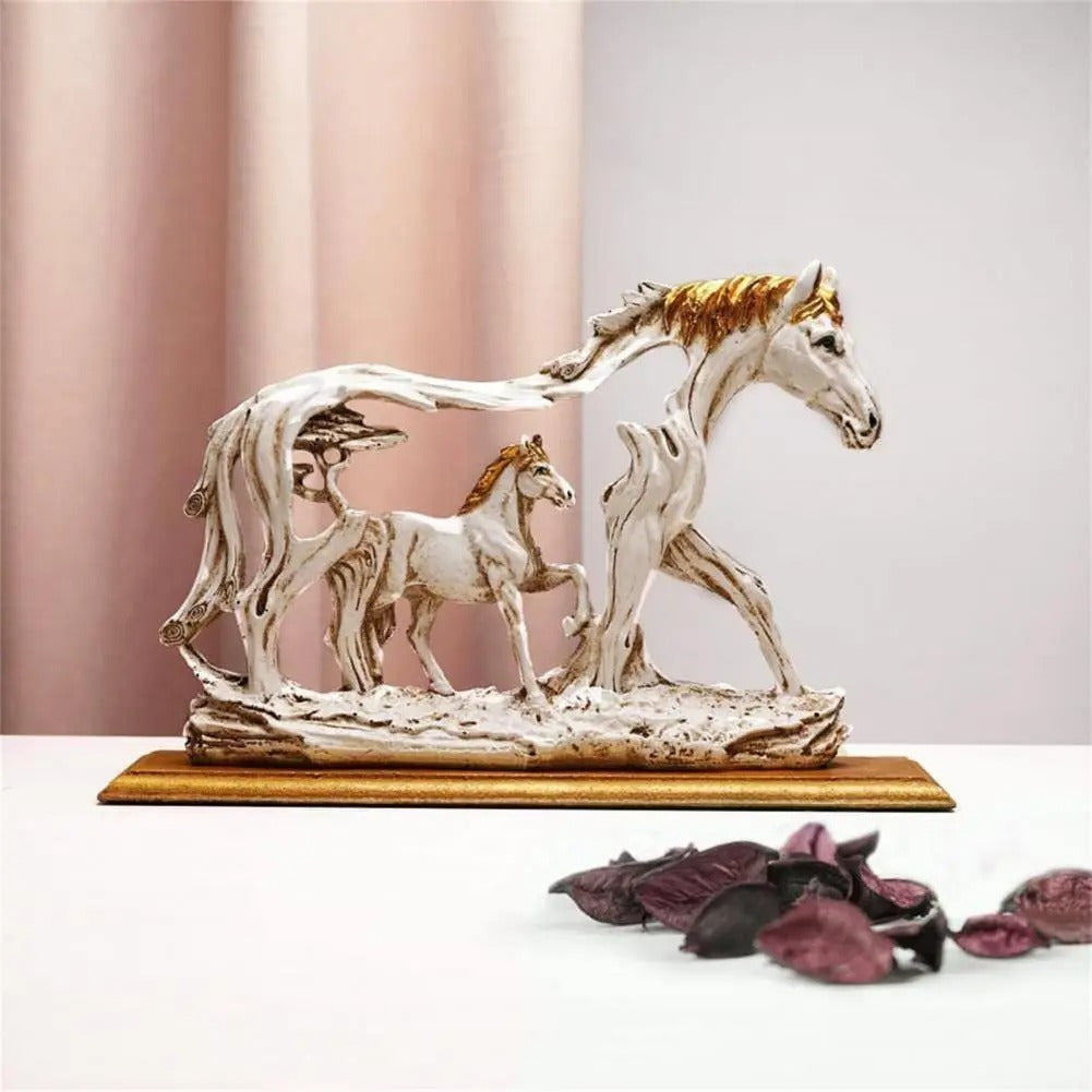 Endearing Muted Tone Galloping Horse Statue Showpiece / Ruchi