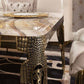 Luxurious Metallic Marble Top Dining Table Set / Ruchi