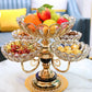 European Lotus Design Metal Fruit Stand With 5 Bowls / Ruchi