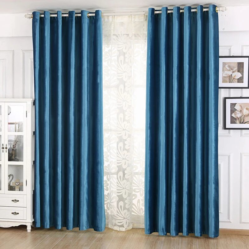 Decorative High Grade Velvet Fabric Tulle Window Curtain / Ruchi