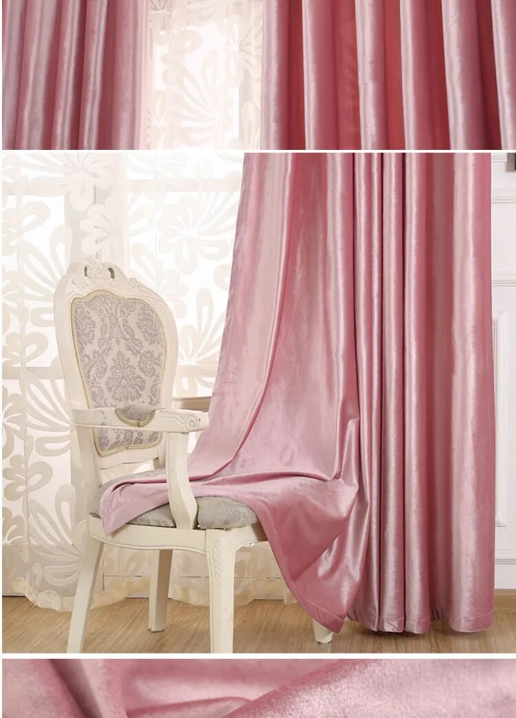 Decorative High Grade Velvet Fabric Tulle Window Curtain / Ruchi