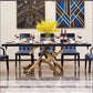 90 Inch Luxurious Black Marble Top Dining Table Set / Ruchi