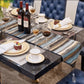 90 Inch Luxurious Black Marble Top Dining Table Set / Ruchi