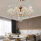 Modern Remote Control LED Chandelier Fan Light With 10 Heads / Ruchi