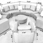 Contemporary Design Opulent Leather Round Sectional Sofa Set / Ruchi 