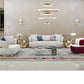 Ambrose Style Metal Accented Fabric Upholstered Sofa Set / Ruchi