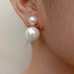 White Sea Shell Pearl Gold Plated Stud Earrings / Ruchi