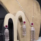 3 Pieces Cubic Zirconia Crystal Metal Pendant Jewelry Set / Ruchi