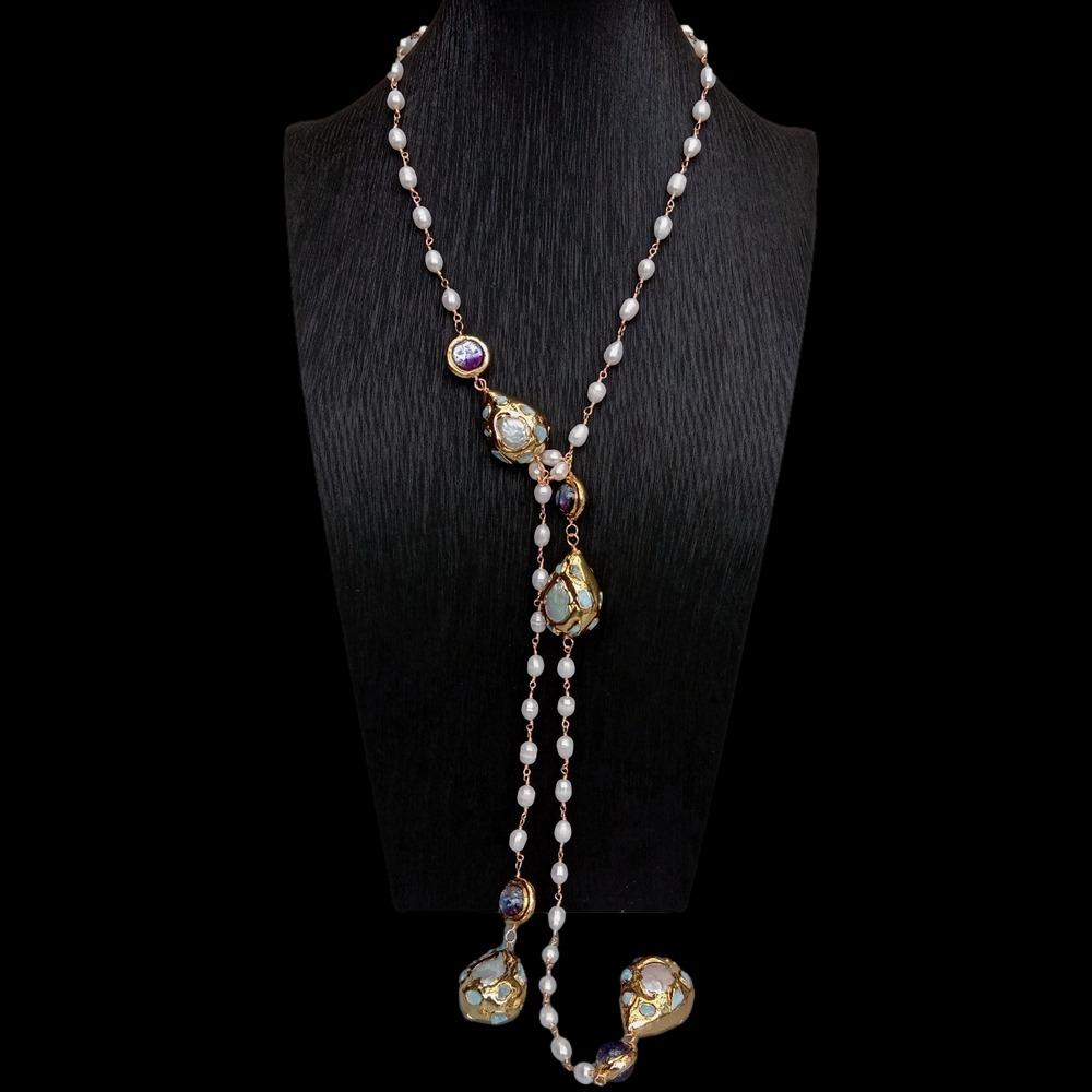 Captivating Rosary Type Women's Pearl Necklace With Beads / Ruchi