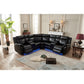 Faux Leather Power Recliner Sectional Sofa With LED Light / Ruchi