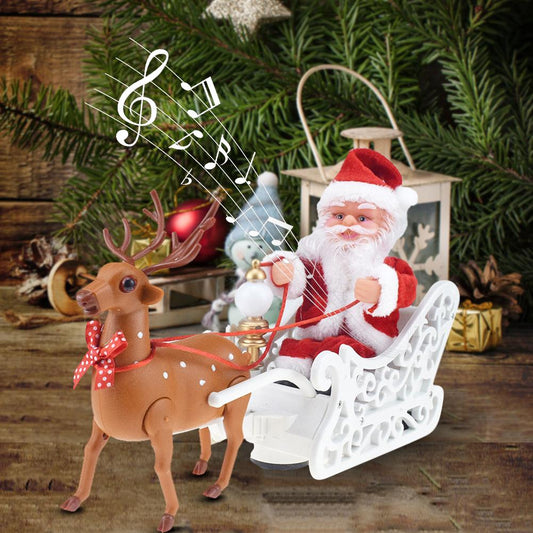 Christmas Santa Claus Elk Sled Electric Toy / Ruchi