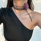 Enticing Flower Attached With Rope Chokers Necklace / Ruchi
