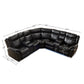 Faux Leather Power Recliner Sectional Sofa With LED Light / Ruchi