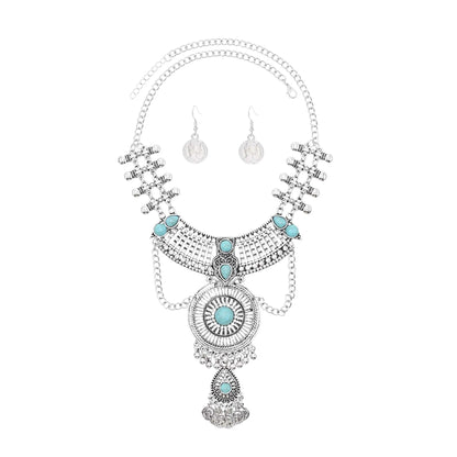 Bohemian Ethnic Style Coin Tassel Necklace Set / Ruchi