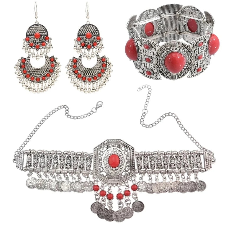 Bohemian Luxury Style Stone Carved Necklace Set / Ruchi