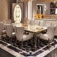 Luxurious Metallic Marble Top Dining Table Set / Ruchi