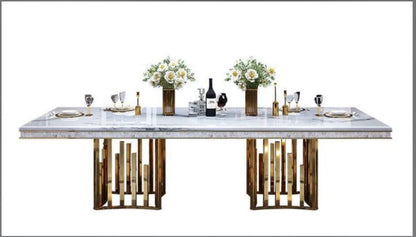 Modern Marble Top Stylish Dining Table Set And 6 Chairs / Ruchi