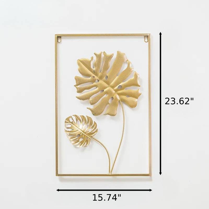 Captivating Leaf Inspired Golden Metal Wall Hanging / Ruchi