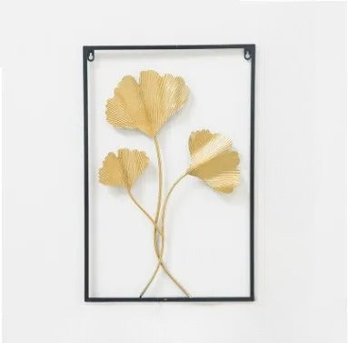 Enchanting Leaf Articraft Golden Metal Wall Hanging / Ruchi