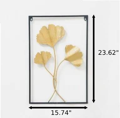 Enchanting Leaf Articraft Golden Metal Wall Hanging / Ruchi