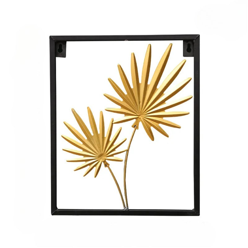 Enticing Handcrafted Leaf Style Golden Metal Wall Hanging / Ruchi