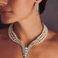 3 Pieces Cubic Zirconia White Pearl Jewelry Set / Ruchi