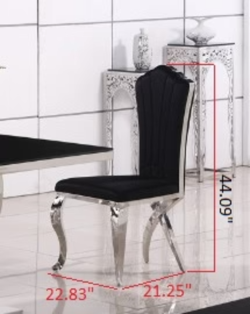 Exquisite High-End Velvet Metallic Set of 2 Dining Chairs / Ruchi