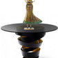 Vintage Hand Carved Round-Base Metal Musician Statue For Décor / Ruchi