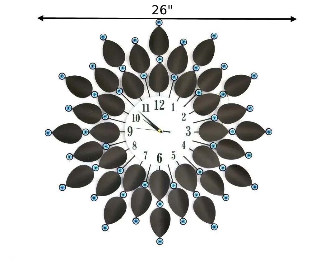 Creative Marvelous Round Glass And Metal Wall Clock / Ruchi