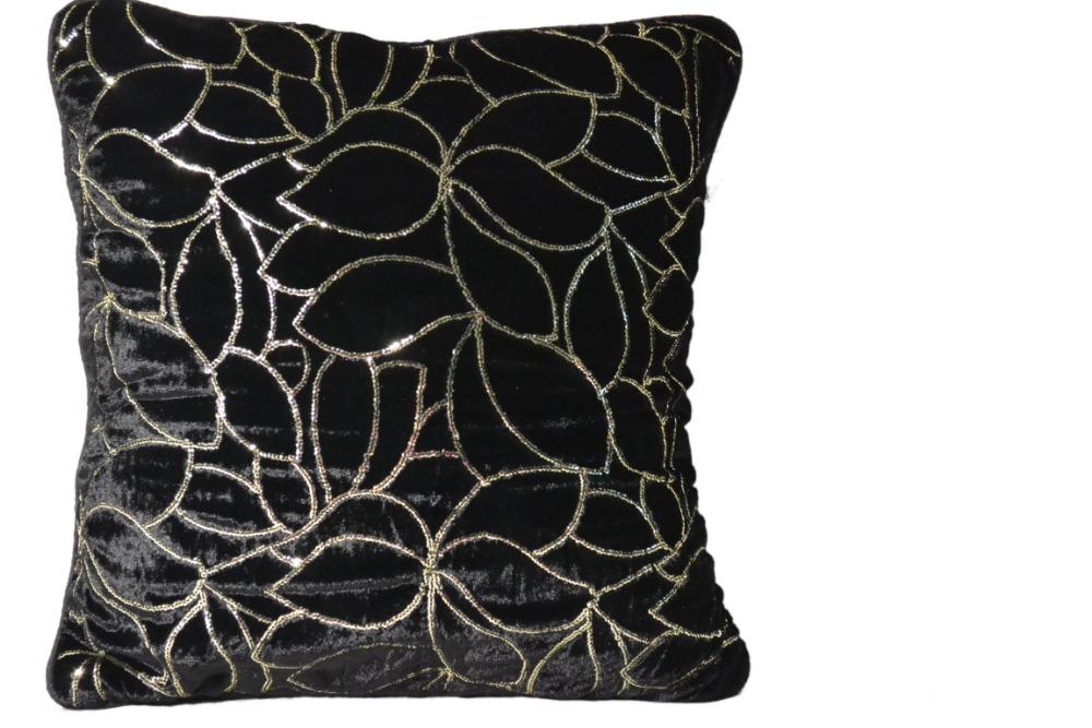 Eye-Catching Velvet Foil Printed Set Of 5 Cushion Covers / Ruchi