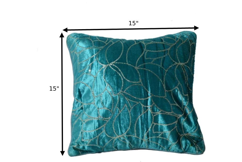 Eye-Catching Velvet Foil Printed Set Of 5 Cushion Covers / Ruchi