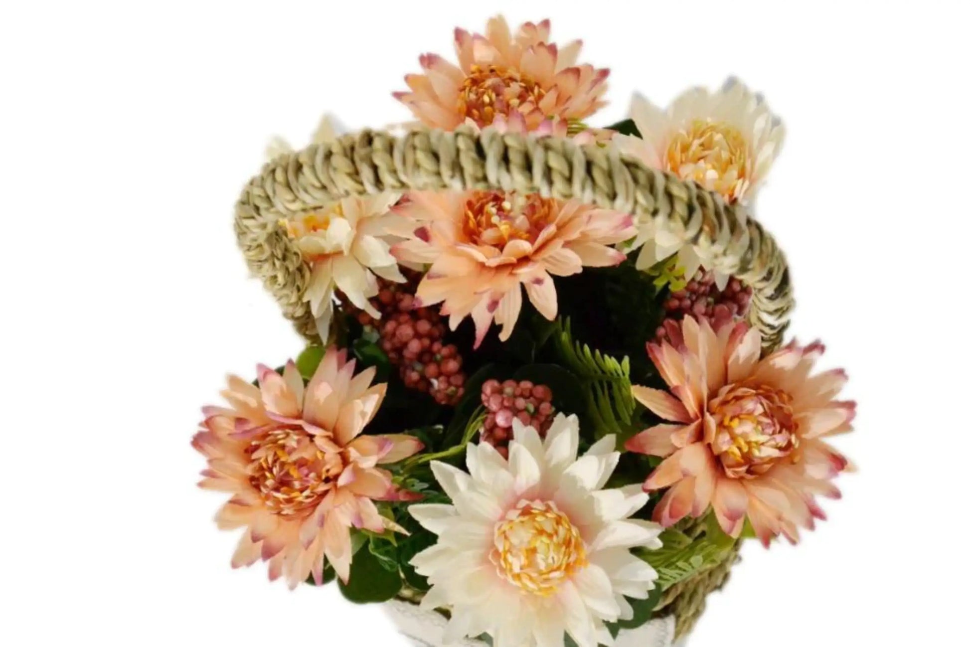 Fashionable 1 Pc Brown Flower Basket with Artificial Flower / Ruchi