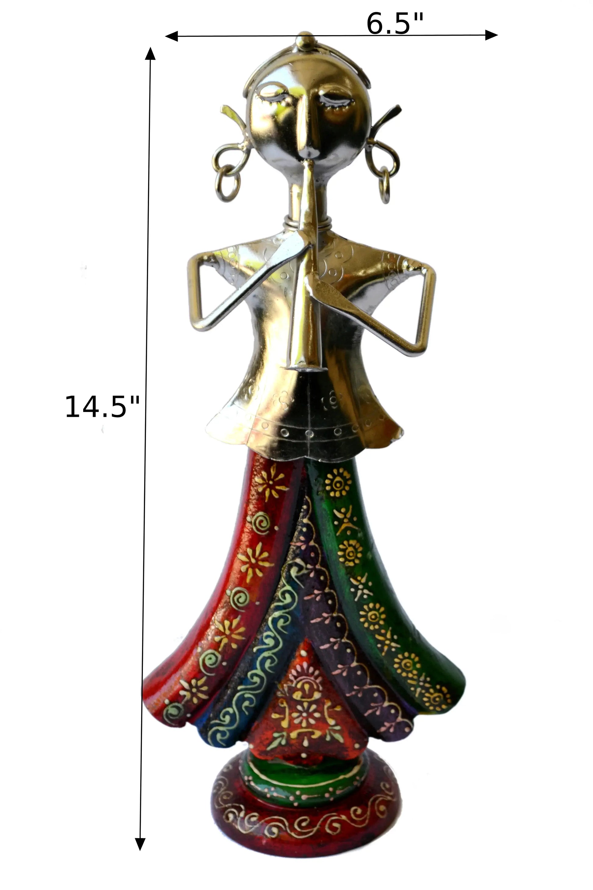 Handcrafted Creative Metal Musical Doll Playing Musical Instrument / Ruchi