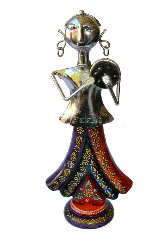 Admirable Metal And Wood Crafted Showpiece Of Standing Musician / Ruchi