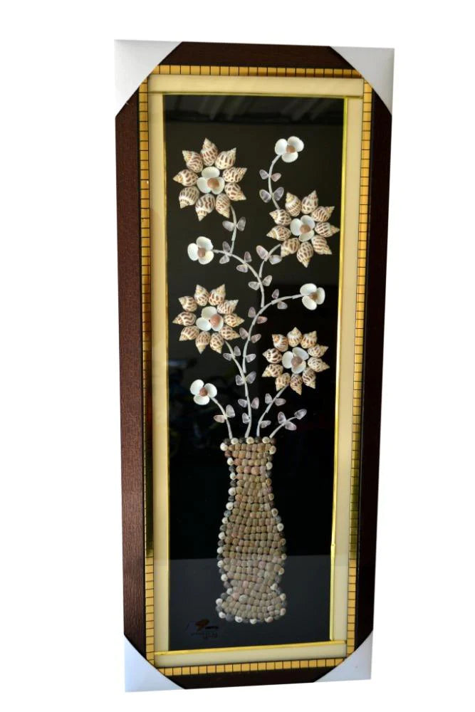 Opulent Minimal Handmade Rectangular Framed Flower Wall Art / Ruchi